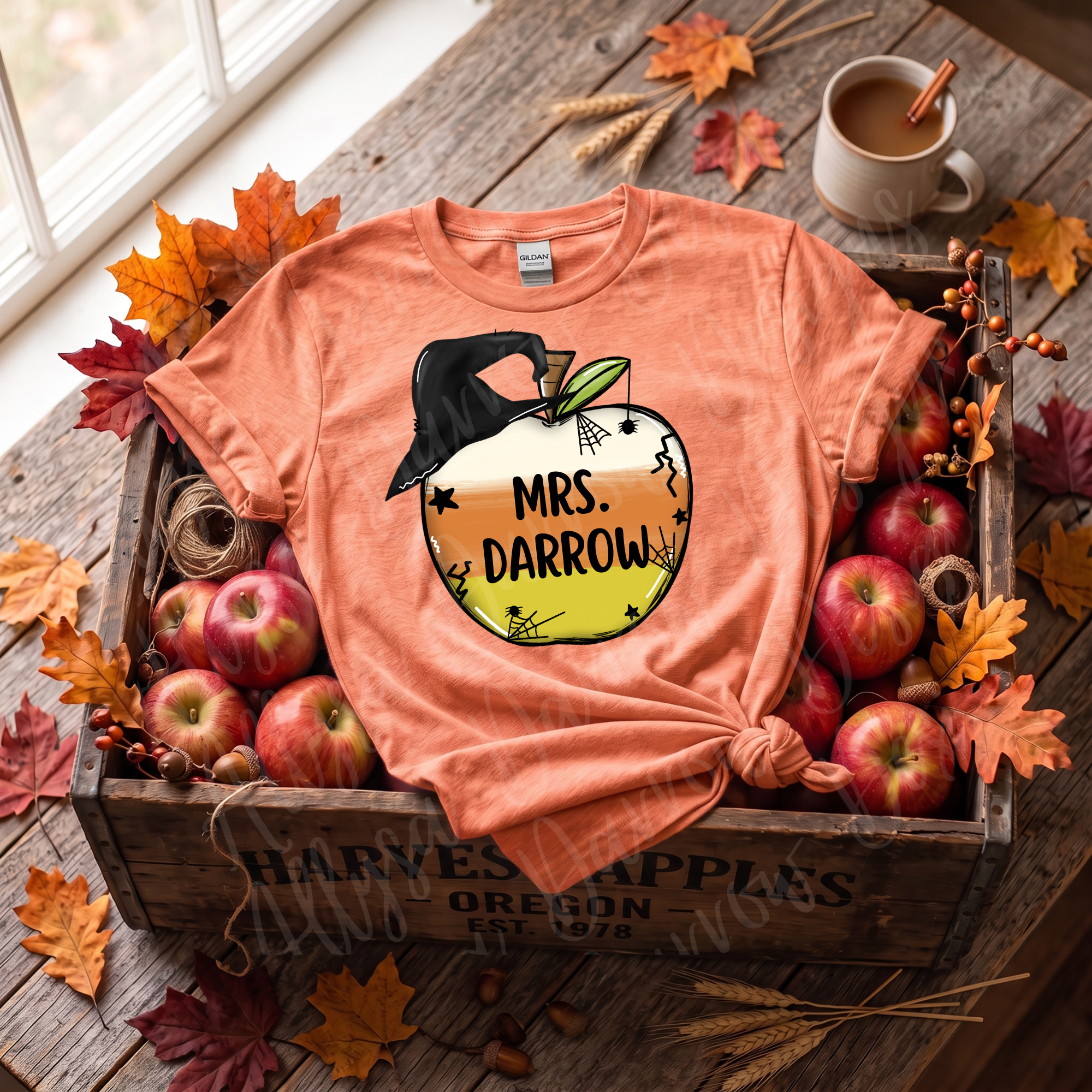 Candy Corn Teacher Apple